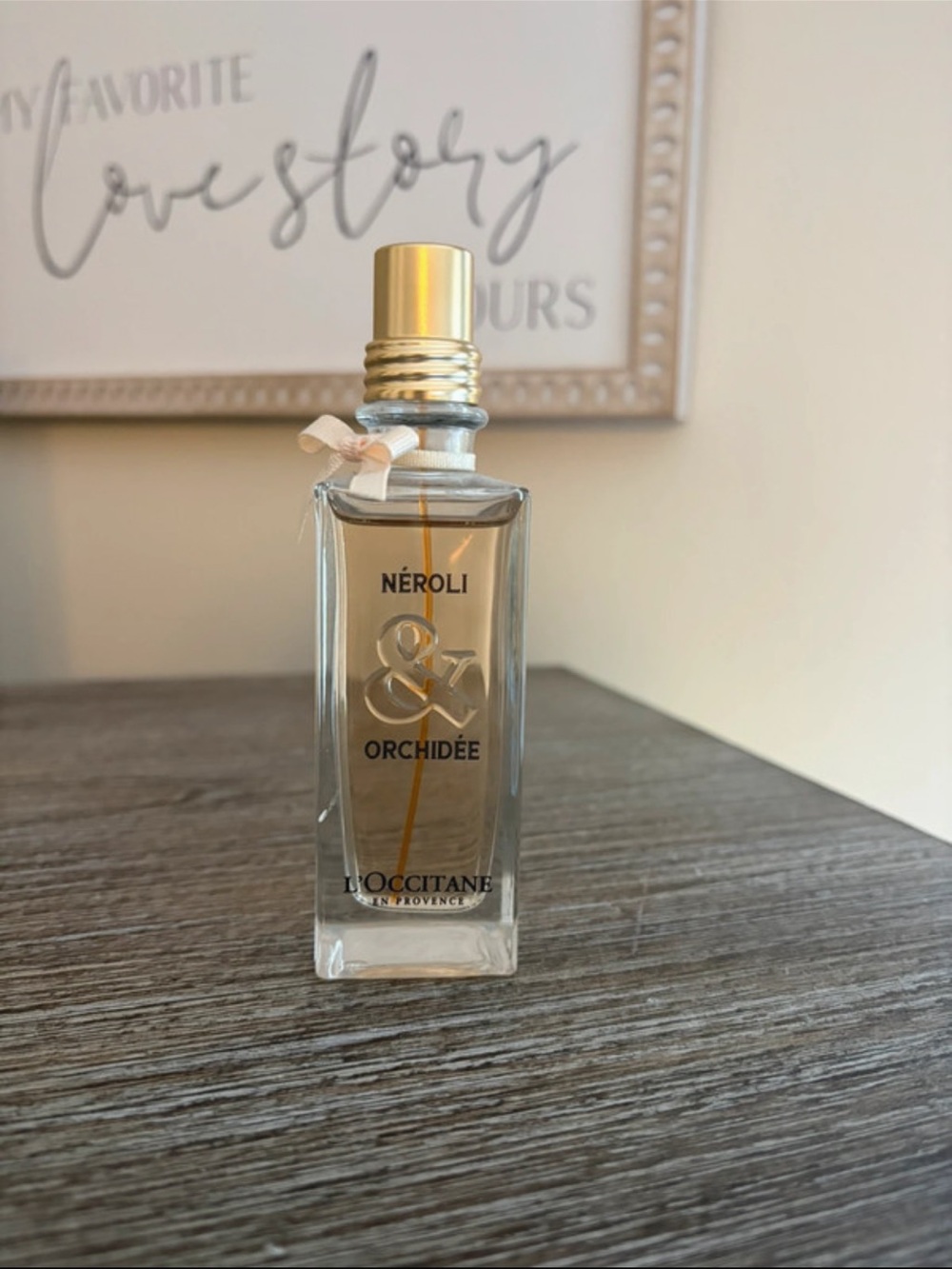 L'OCCITANE Neroli & Orchidee Perfume Bottle - Gold Cap, Cream Bow